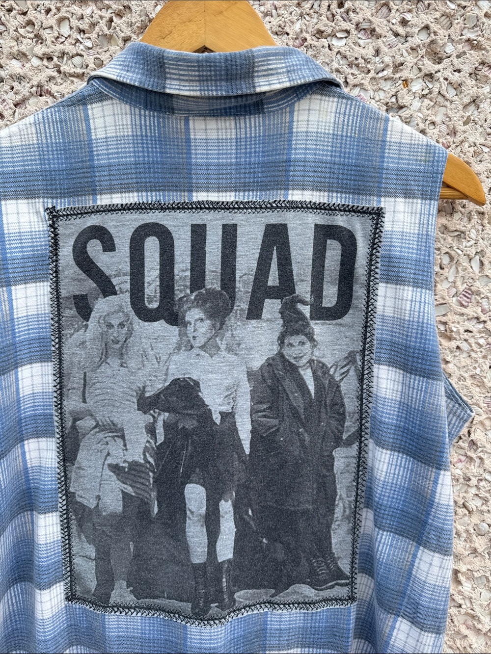 Hocus Pocus Upcycled Sleeveless Plaid Shirt